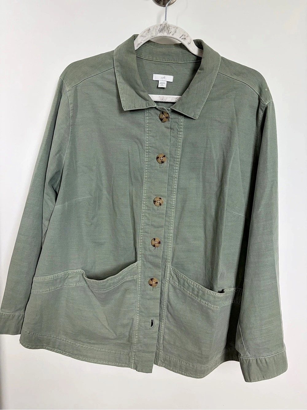J. Jill Green Utility Jacket Size XL Like New
